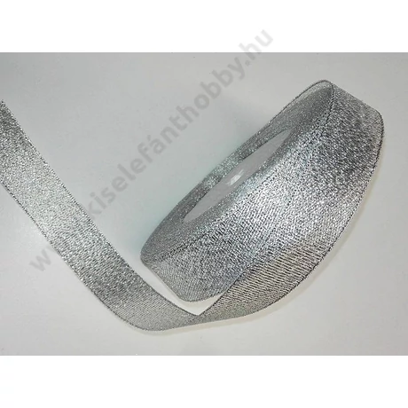 Glitteres ezüst szalag 2,2 cm, 22 m