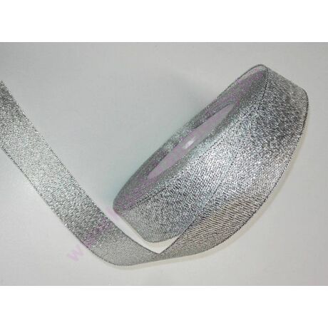 Glitteres ezüst szalag 2,2 cm, 22 m